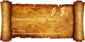 Janecskai Zádor névjegykártya